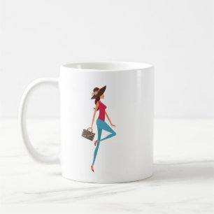 Caneca De Café Elegante,Bonito,Na moda,Menina Assombrada,Rosa Per
