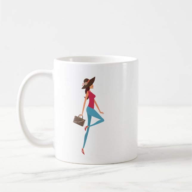 Caneca De Café Elegante,Bonito,Na moda,Menina Assombrada,Rosa Per (Esquerda)