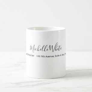 Caneca De Café Elegante Branco Simples Profissional Moderno