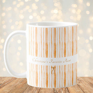 Caneca De Café Elegante Casa de Campo com Listras de Damasco Grã-