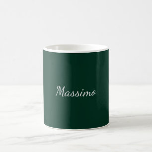 Caneca De Café Elegante Casual Verde Escuro Escrita Própria