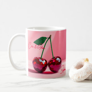 Caneca De Café Elegante Cherry Mug - Ruby Crystal Edition