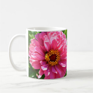 Caneca De Café Elegante clássico floral rosa mum crisântemo marga