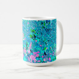 Caneca De Café Elegante Cor-de-rosa e azul