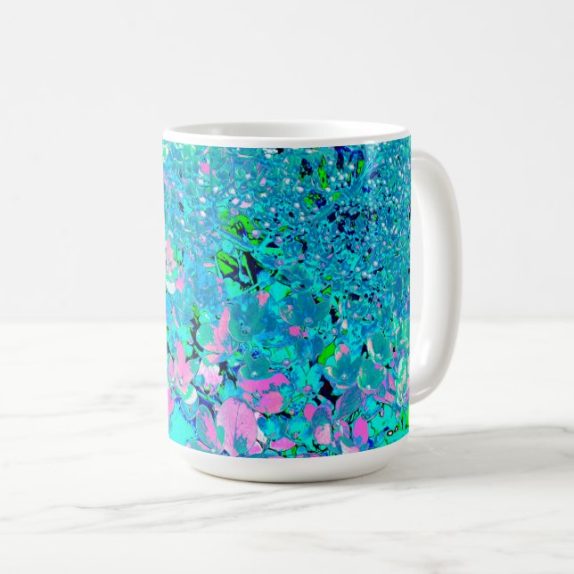 Caneca De Café Elegante Cor-de-rosa e azul (Frente Esquerda)