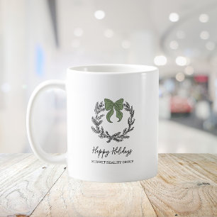 Caneca De Café Elegante Coroa Preta de Natal Festa de Fim de Ano