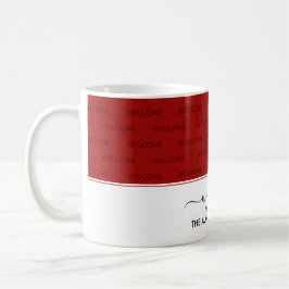 Caneca De Café Elegante Crimson Red BEM-VINDO AO NOSSO CONVIDADO