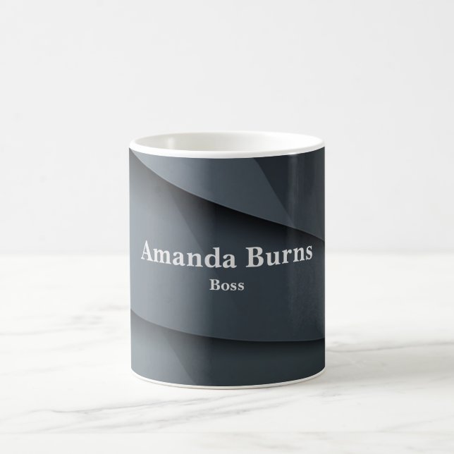 Caneca De Café Elegante Dark Cinza Business Mug (Centro)