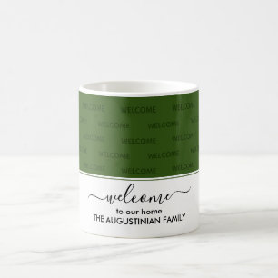 Caneca De Café Elegante Dark Green bem-vindo ao nosso convidado