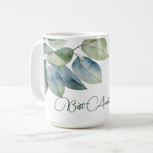 Caneca De Café Elegante de cor aquosa, eucalipto verde tia