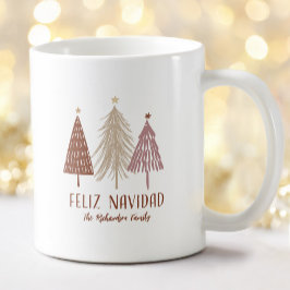 Caneca De Café Elegante de Natal Feliz Navidad