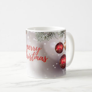 Caneca De Café Elegante Dourada Maçã de Natal