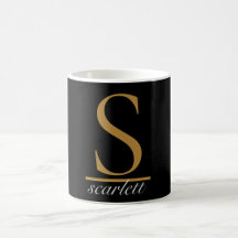 Elegante Dourado Monograma Girly Script Na moda