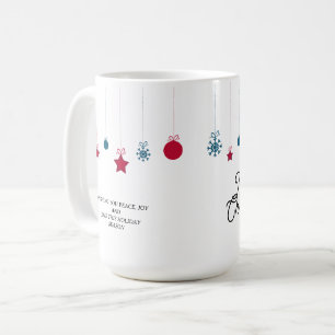 Caneca De Café Elegante em branco e vermelho Feliz Natal