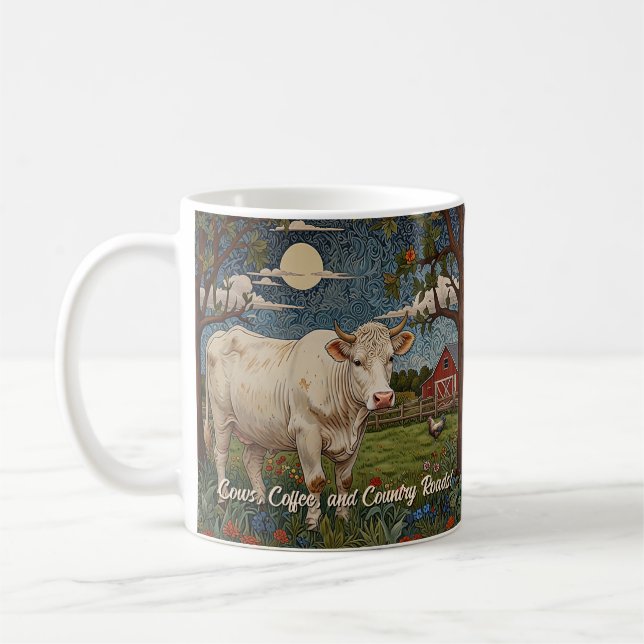 Caneca De Café Elegante fazenda de vaca-chic-boho (Esquerda)