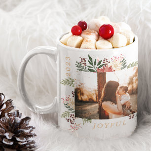 Caneca De Café elegante flora festiva alegre foto