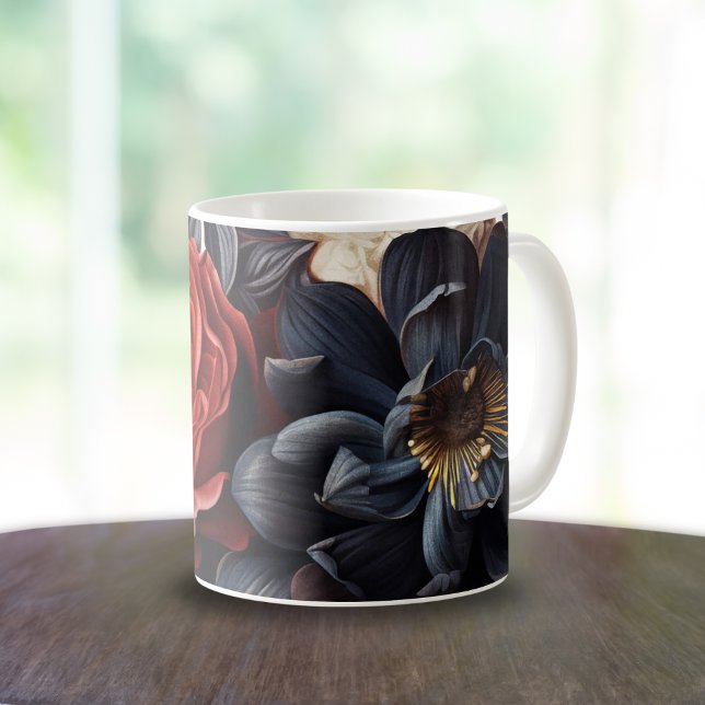 Caneca De Café Elegante Floral (Criador carregado)