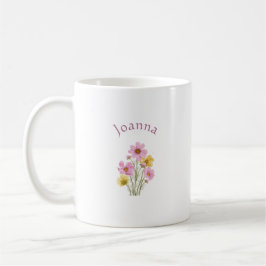 Caneca De Café Elegante Fofo Sofisticado Nomeado Romântico Floral