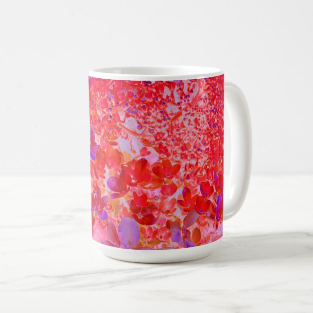 Caneca De Café Elegante Hydrangea Limelight Roxa e Laranja (Frente Esquerda)