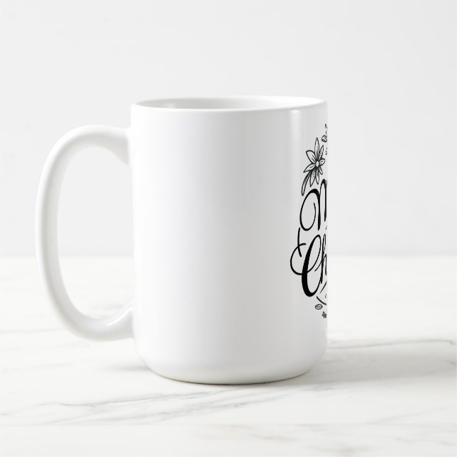 Caneca De Café Elegante Maçã Floral de Natal (Esquerda)