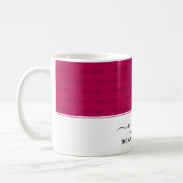 Caneca De Café Elegante Magenta Pink bem-vindo ao nosso convidado