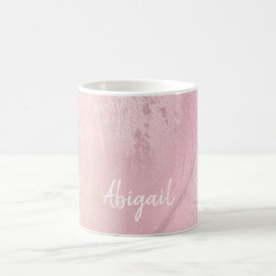 Caneca De Café Elegante mármore glitter ombre rosa dourado chic m