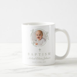 Caneca De Café Elegante menino de arco verde salvia para foto bat