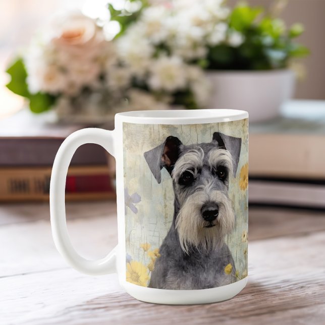 Caneca De Café Elegante Mini Schnauzer (Add some cuteness to your morning coffee with this pretty Schnauzer mug.)