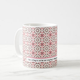 Caneca De Café Elegante Mínimo Rosa Rosa Rosa Padrão texto editáv