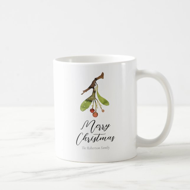 Caneca De Café Elegante Mistletoe Christmas (Direita)