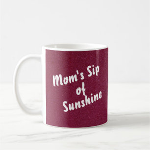 Caneca De Café elegante monograma rosa-rosa-quente com brilho abs