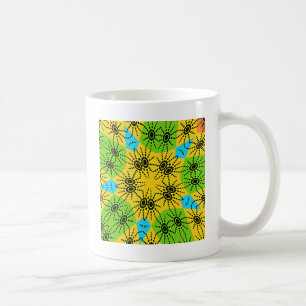 Caneca De Café Elegante Motivo Tradicional de Aranha Inspirado na