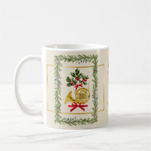 Caneca De Café Elegante Natal Creme Irlandesa de Trompa Francesa