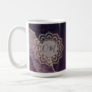 Caneca De Café Elegante OM Mandala em Marble  