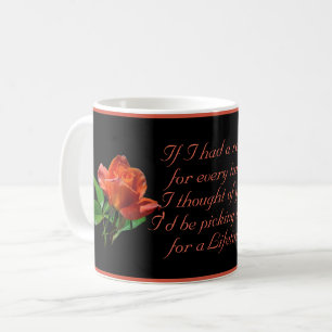Caneca De Café Elegante Peach Rosa - Sentimento de Amor