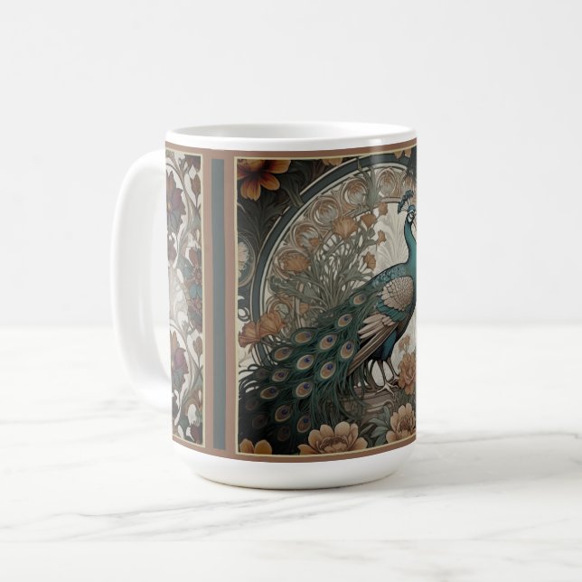 Caneca De Café Elegante Peacock Mug (Frente Esquerda)