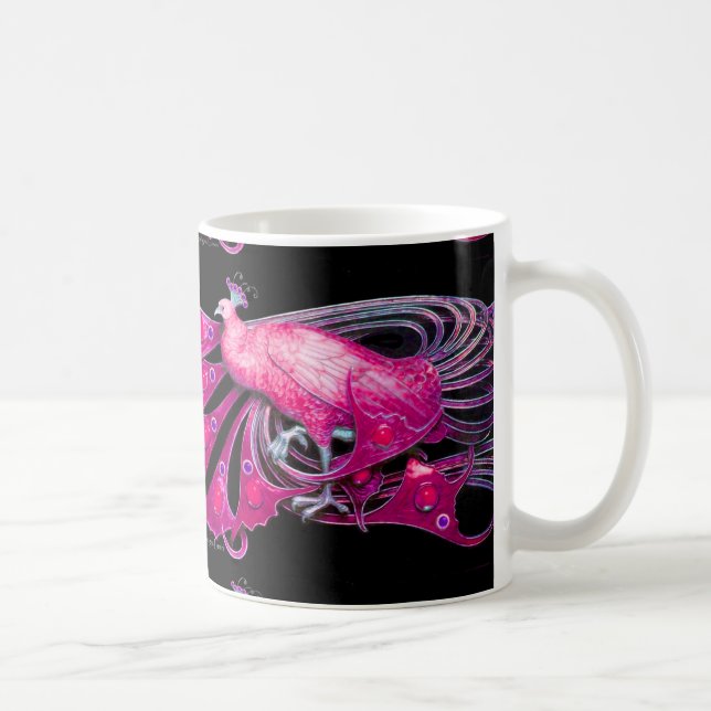 CANECA DE CAFÉ ELEGANTE PINK FUCHSIA PEACOCK JEWEL (Direita)