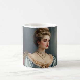 Caneca de Café Elegante Retrato Clássico da Senhor