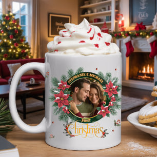 Caneca De Café Elegante Roteiro 2 foto Aquarela Coroa de Natal