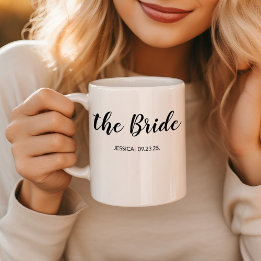 Caneca De Café Elegante Rótulo A Noiva Vinho de Casamento Persona