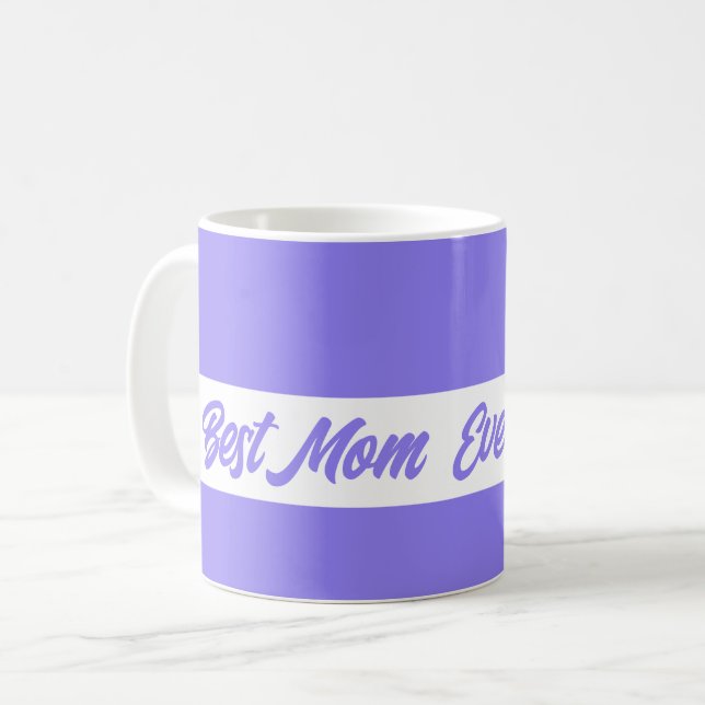 Caneca De Café Elegante Roxo Melhor Mãe Nunca (Frente Esquerda)