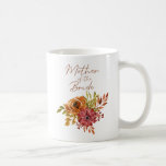 Caneca De Café Elegante Rustic Fall Floral Mãe da Noiva Cof<br><div class="desc">Elegante Mãe Floral Rústica de Queda da Noiva. Presente Ideal para Chá de panela,  Aniversário,  Aniversário e Casamento.</div>