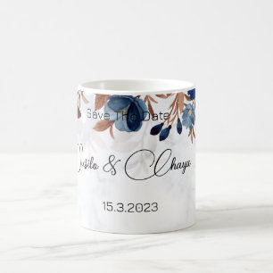 Caneca De Café elegante savethedate Real Russo.