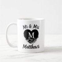 Elegante Senhor Deputado Letra M Heart Wedding Obr