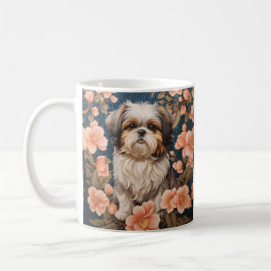 Caneca De Café Elegante Shih Tzu Dog William Morris Inspirou