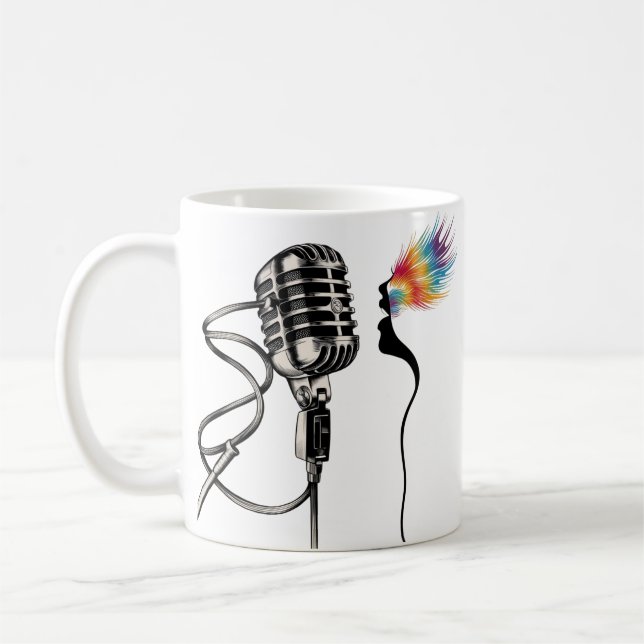 Caneca De Café Elegante Silhouette Singer (Esquerda)