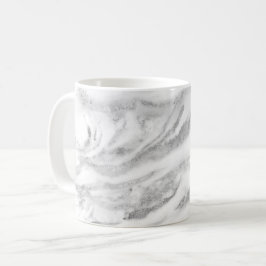 Caneca De Café Elegante Silver Foil Marble