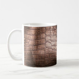 Caneca De Café Elegante textura de couro noturno.