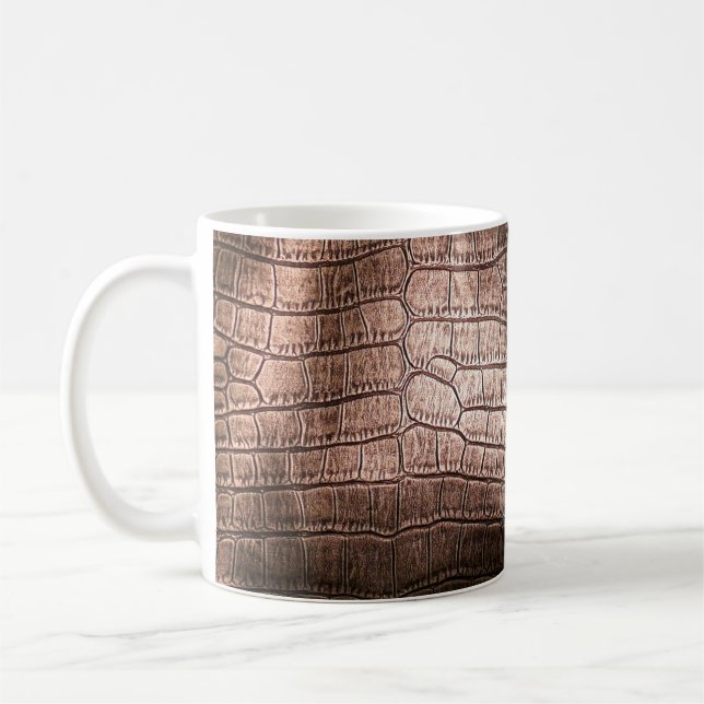 Caneca De Café Elegante textura de couro noturno. (Esquerda)