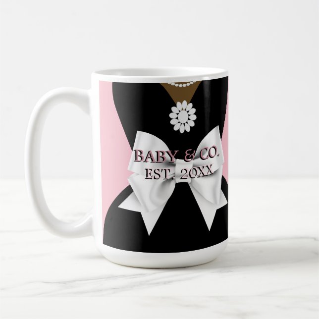 Caneca De Café Elegante Tiffany Mamãe Étnica de Gravidez Rosa (Esquerda)